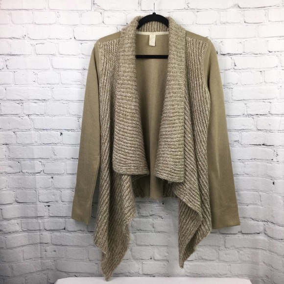 PrAna Tan Waterfall Wool Blend Knit Long Sleeve Open Cardigan Women’s Size M - Picture 15 of 15